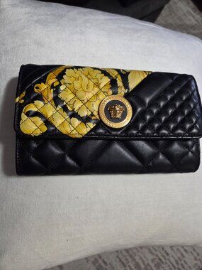 NWT Authentic Versace Barocco Quilted Medusa Chain Evening Bag Clutch